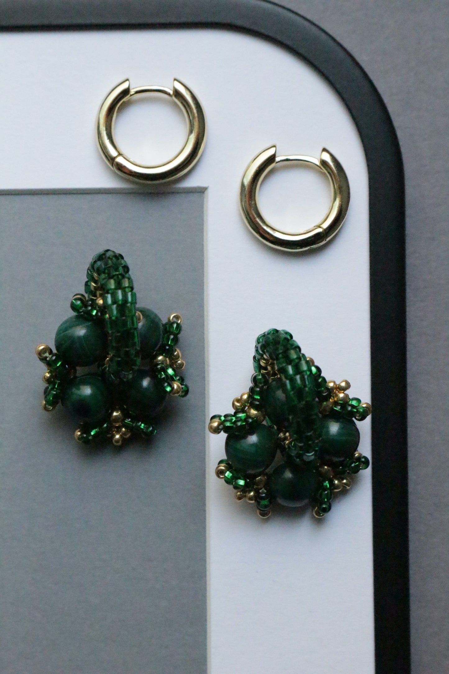 Green Beaded earrings