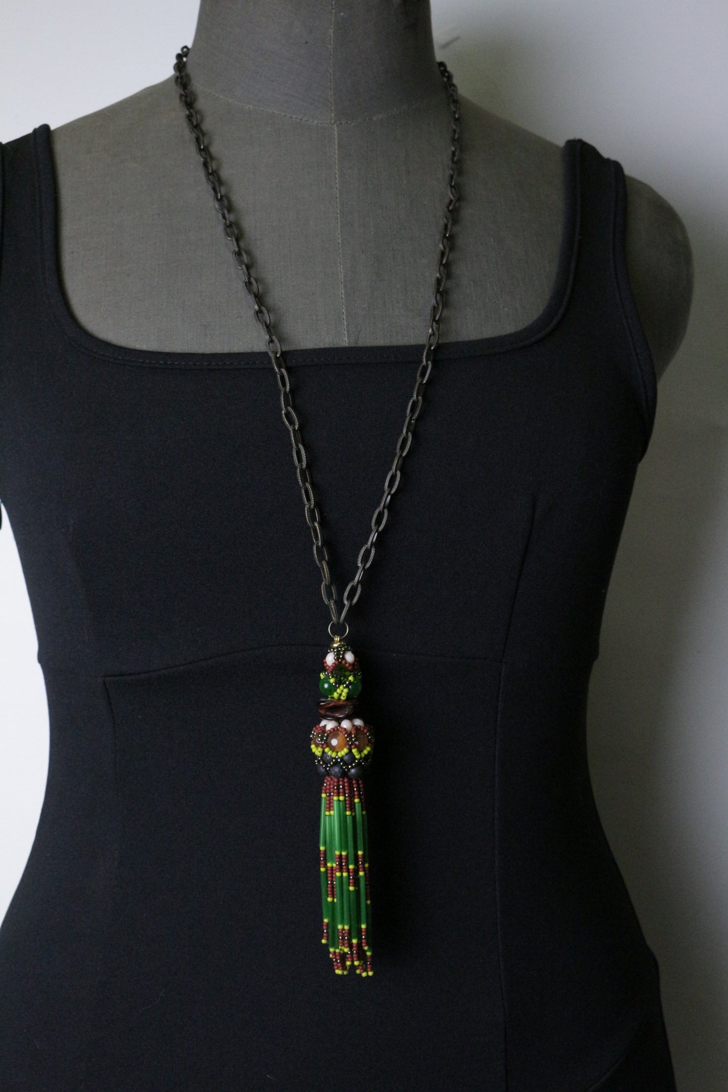 Green and Burgundy Necklace