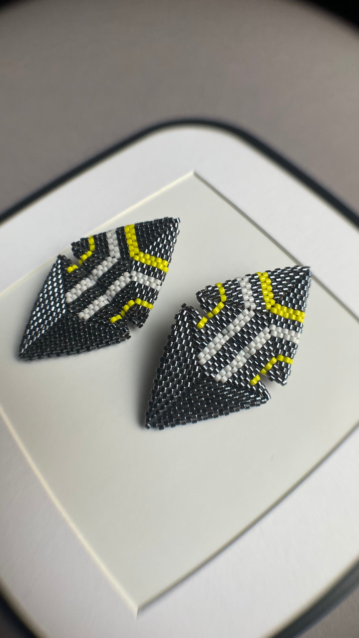 Large triangle seed beads Earrings