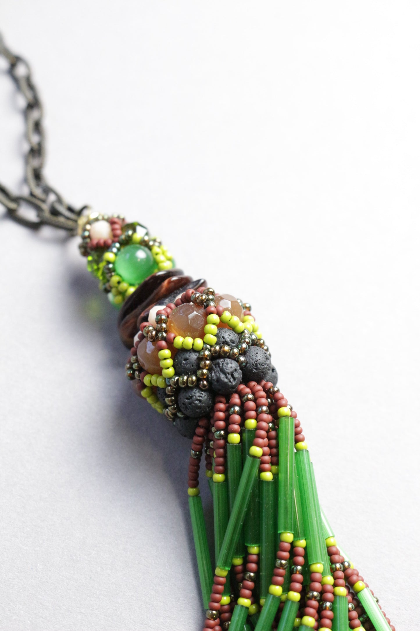 Green and Burgundy Necklace