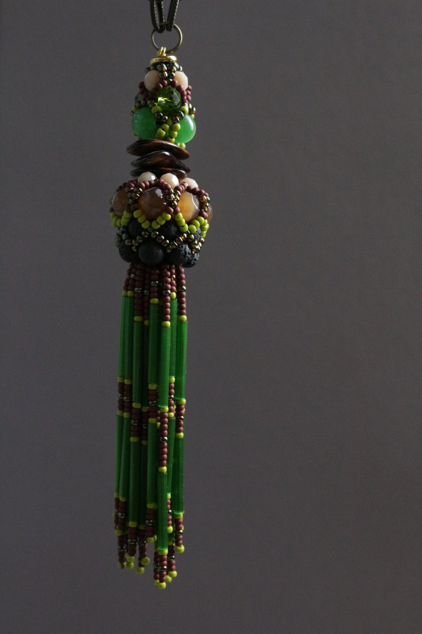 Green and Burgundy Necklace