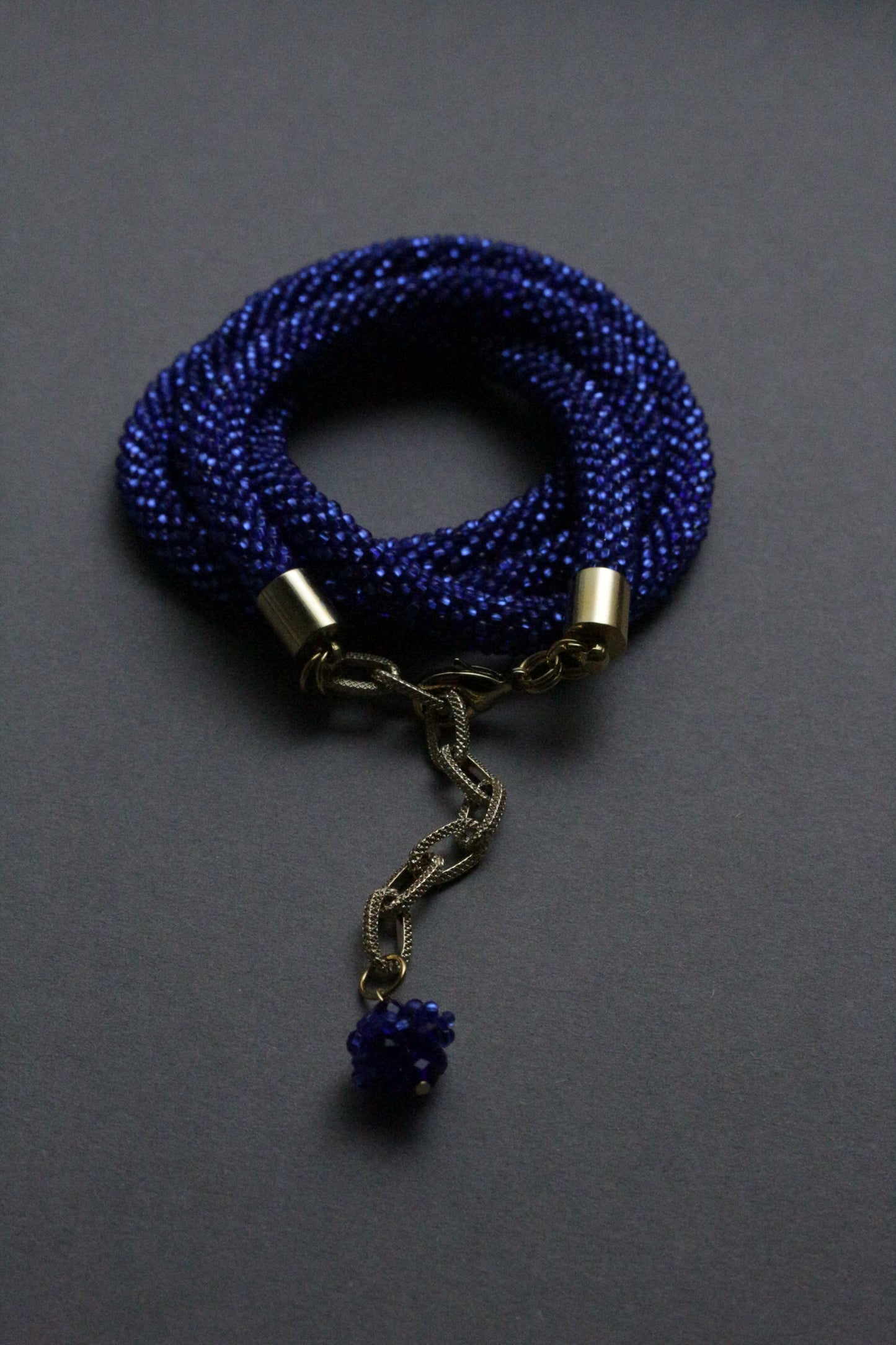 Double seed beads blue choker