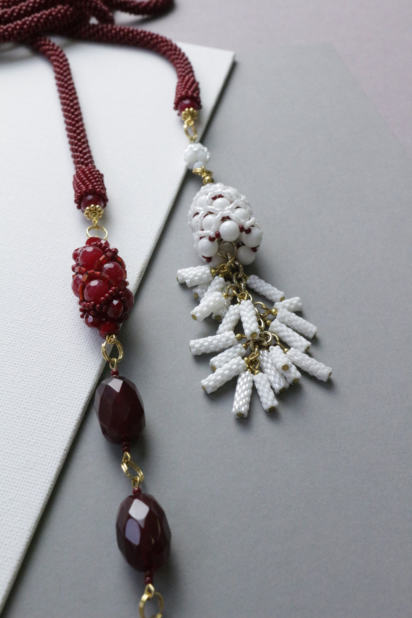 Long Bordeaux Necklace - Lariat